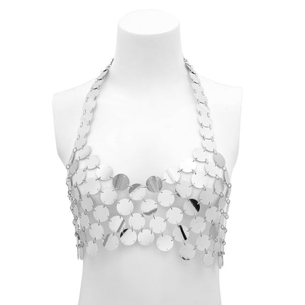 Stitching Backless Bikini Body Chain Shiny Sequins Chest Chain
