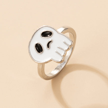Halloween Drip Ghost Pumpkin Ghost Face Ring