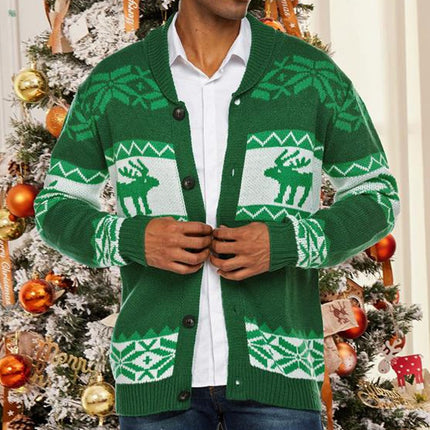 Wholesale Men's Fall Winter Christmas Button Cardigan Sweater Jacket