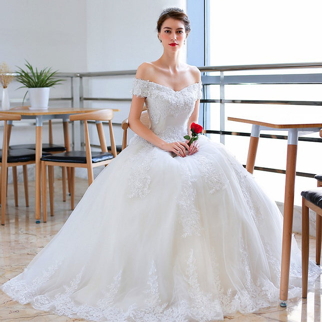 Wholesale Bridal One Shoulder Trailing Rice Dress Skirt Wedding Dress