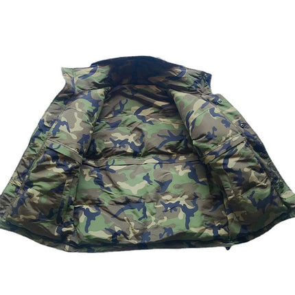 Wholesale Men's Reversible Camouflage Hooded Thickened Down Jacket