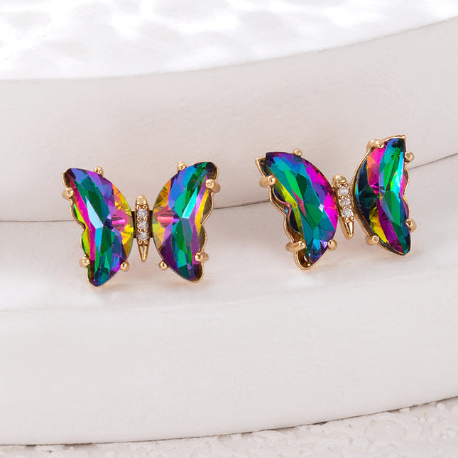 Crystal Rhinestone Animal Butterfly Stud Earrings