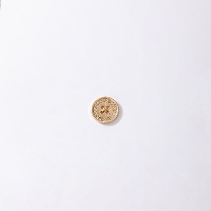 Simple Round Rhinestone Button Stud Earrings