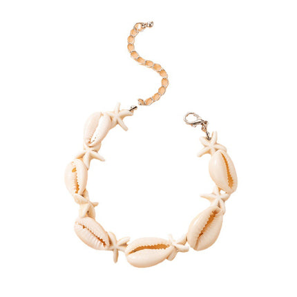 Wholesale Fashion White Seashell Starfish Single Ply Bracelet