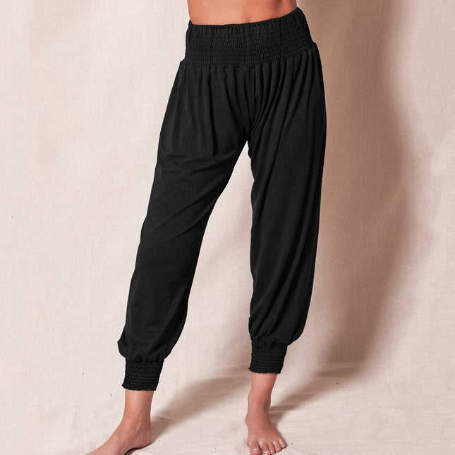 Wholesale Women Home Leisure Loose Pants Solid Color Sports Yoga Pants