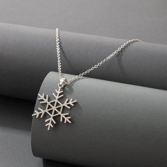 Weihnachtsschneeflocke-einzelne Halsketten-geometrische unregelmäßige silberne Halskette