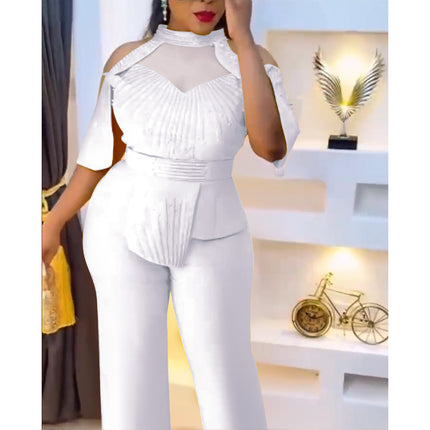 Wholesale African Plus Size Women's Top Pants Two-Piece Set