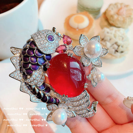 Wholesale Fashion 18K Gold Plated Faceted Zircon Brooch