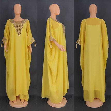 Plus Size Muslim Burka Damen Chiffon Drop Plastic Dress