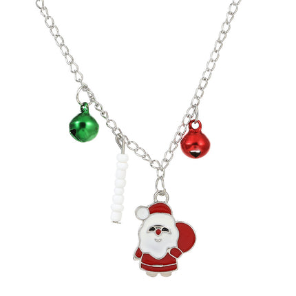 Weihnachtskarikatur-Schneemann-Glocke-Schlüsselbein-Ketten-Halskette
