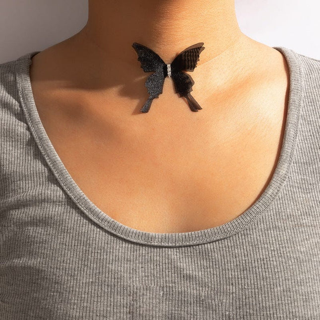 Transparente unsichtbare Angelschnur Tüll-Schmetterlings-Halskette