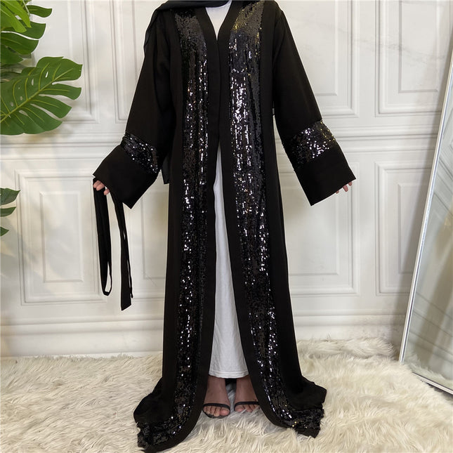 Naher Osten Muslimische Damen Strickjacke Nida Robe mit Paillettennähten