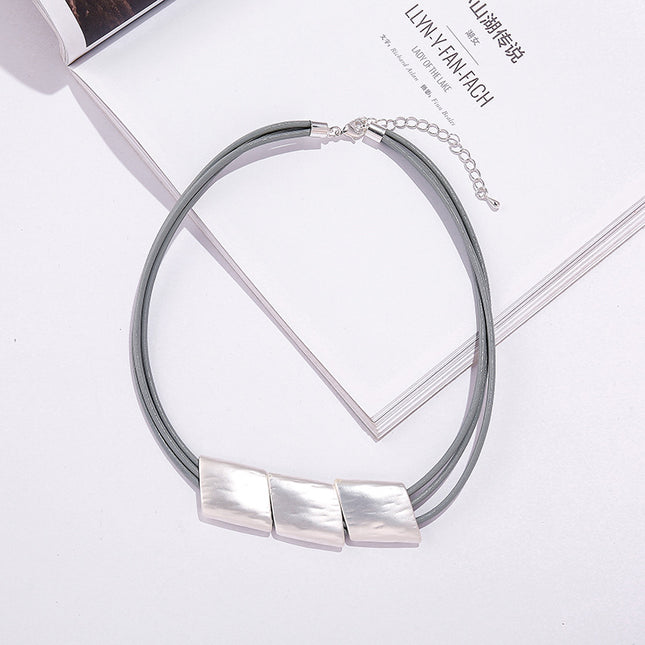 Geometrische Metall gebürstet handgefertigte Mode-Halskette