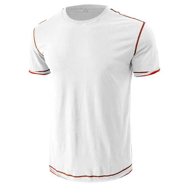 Men's Top Color Block Round Neck Short Sleeve T-Shirt