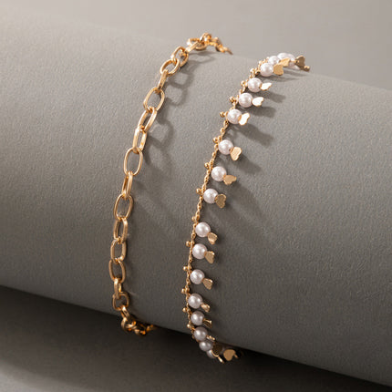 Pearl Fashion Pearl Quaste Herzkette 2 Stück Armband