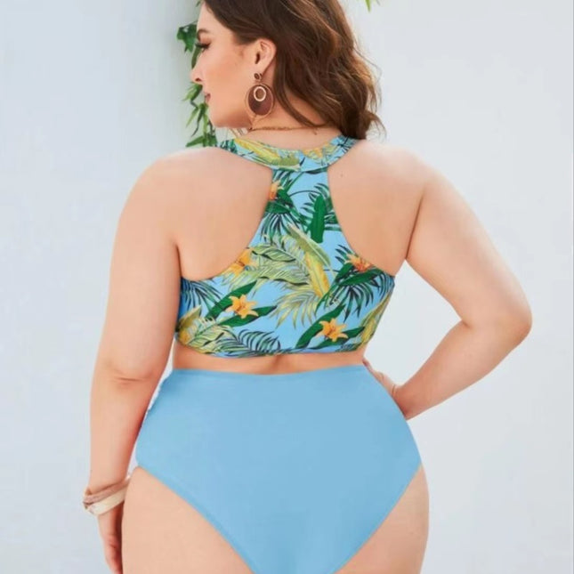 Damen Split Plus Size Bikini Sexy Badeanzug mit hoher Taille
