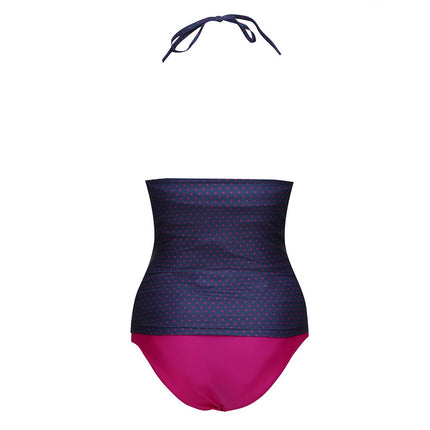 Wholesale Maternity Polka Dot Colorblock Print Swimsuit