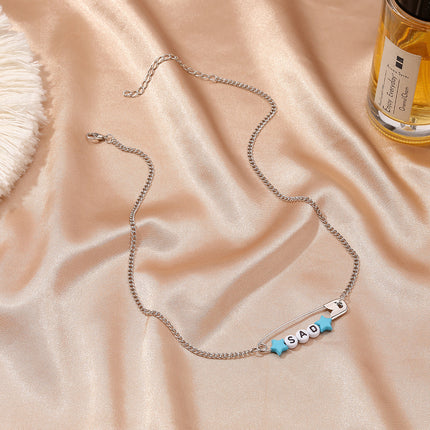 Wholesale Brooch Necklace Buckle Letter Clavicle Chain