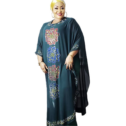 Wholesale African Muslim Women's Ironing Rhinestone Large Swing Robe