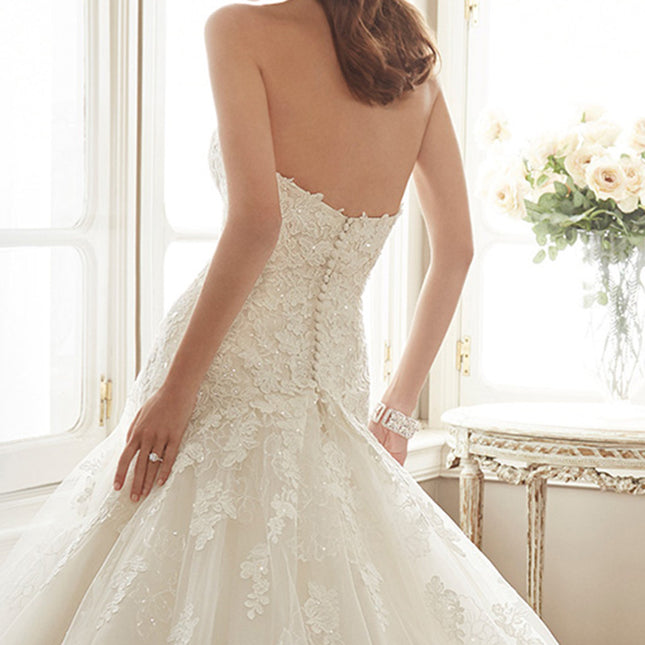 Wholesale Bride White Lace Trailing Slim Wedding Dress