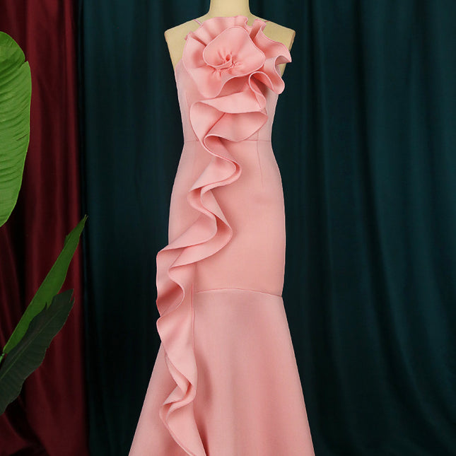 Großhandelsdamen-Partei-Kleid-Rüsche-rückenfreies reizvolles Leibchen-Kleid