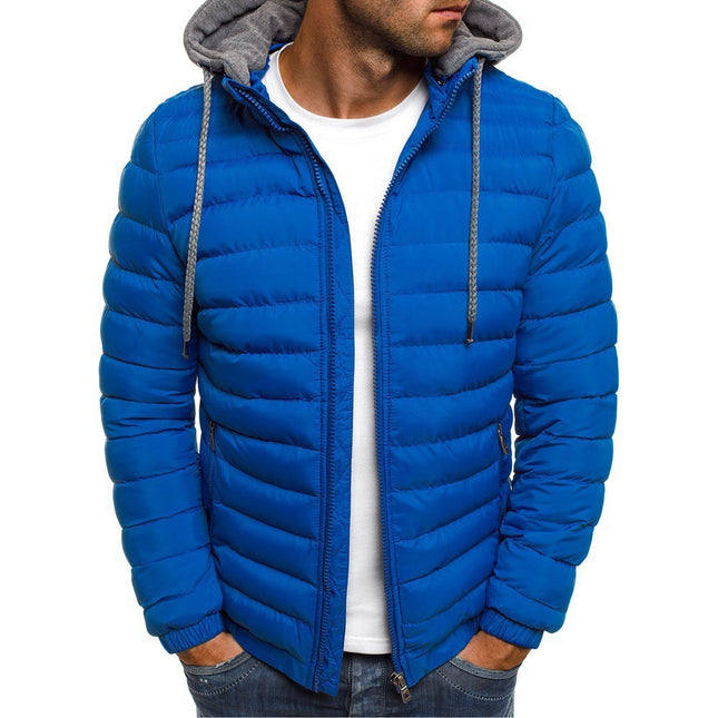 Wholesale Men's Casual Short Warm Hooded Padded Jacket