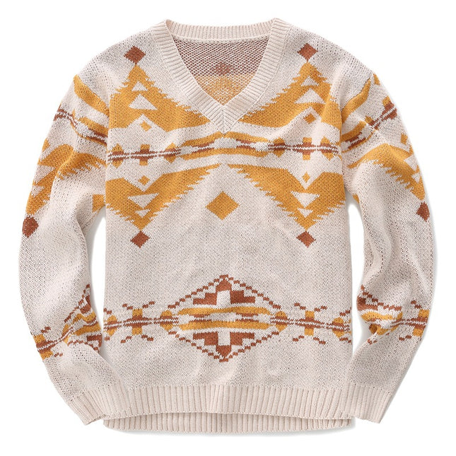 Wholesale Men's Fall Winter V-Neck Long Sleeve Pullover Knitwear Sweater