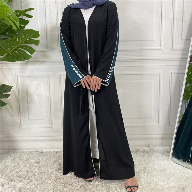 Mulism Abaya-Cardigan für Damen in zweifarbiger Knopfleiste