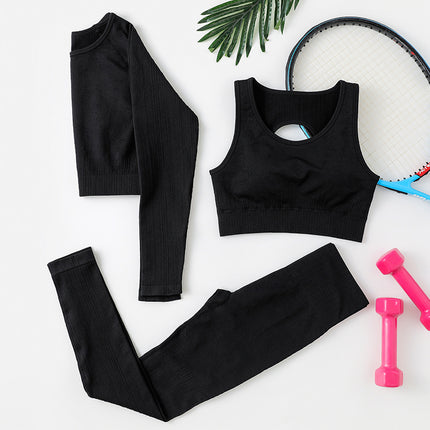 Wholesale Women's Sports Yoga Seamless Tank Leggings Two-Piece Set