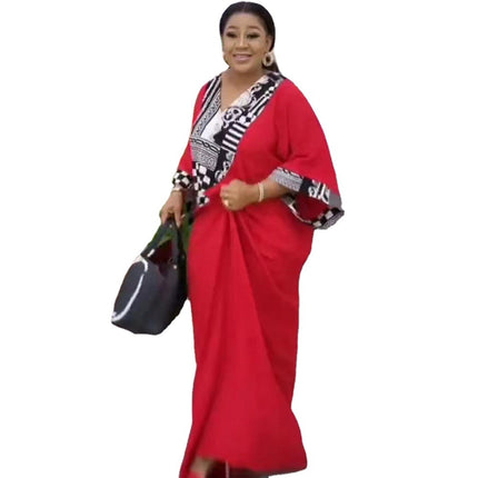 Wholesale African Ladies Ethnic Costume Swing Robe Puzzle Dress