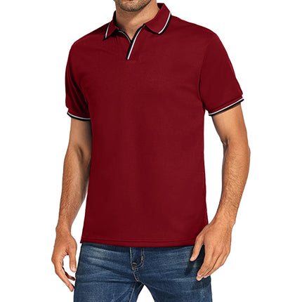 Wholesale Men's Casual Short Sleeve Solid Color Sports Polo Shirt