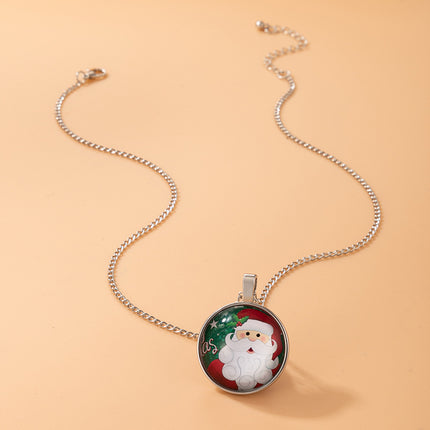 Christmas Snowman Santa Single Layer Necklace