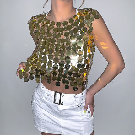 Sequin Skirt Sexy Hollow Metal Handmade Body Chain
