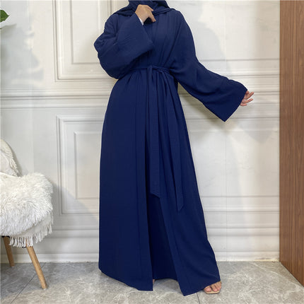 Muslim Ladies Set Abaya Sleeveless Dress with Pockets