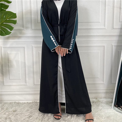 Mulism Abaya-Cardigan für Damen in zweifarbiger Knopfleiste
