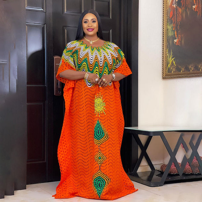 Traje de impresión de mosaico de damas africanas al por mayor con vestido interior