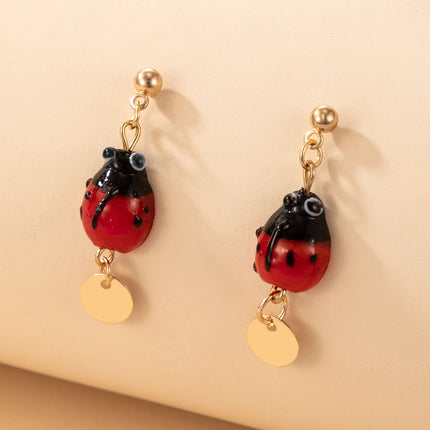 Wholesale Fashion Resin Insect Geometric Disc Earrings