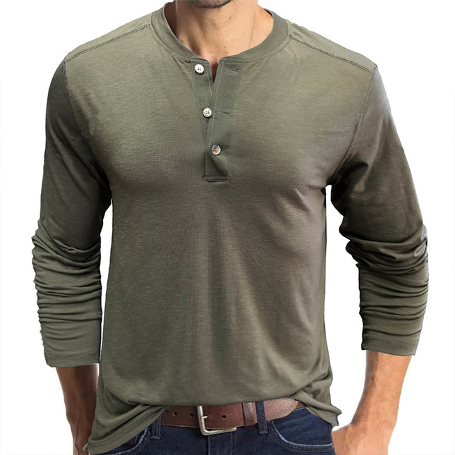 Wholesale Men's Fall Casual Long Sleeve Round Neck T-Shirt Top