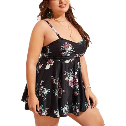 Wholesale Women's Split Plus Size Sexy Skirt Bikini Print Swimsuit