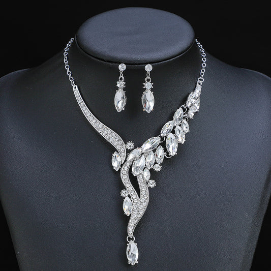 Wholesale Necklace Earrings Two Piece Bridal Vintage Fashion Jewelry