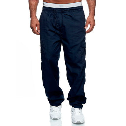 Wholesale Men's Casual Multi Pocket Loose Straight Leg Cargo Pants
