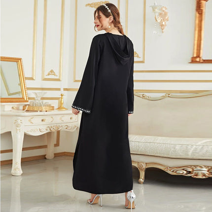 Wholesale Dubai Middle Eastern Muslim Women's Hooded Abaya Dress