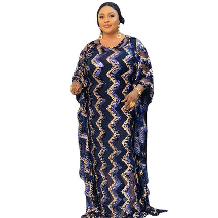Wholesale African Large Swing Robe Dress With Stretch Slip