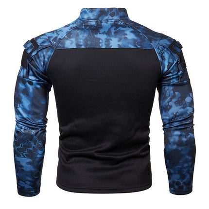 Wholesale Men's Long Sleeve Casual Stand Collar Camouflage Hoodie