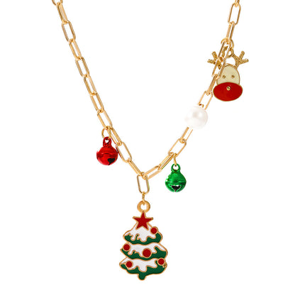 Weihnachtskarikatur-Schneemann-Glocke-Schlüsselbein-Ketten-Halskette