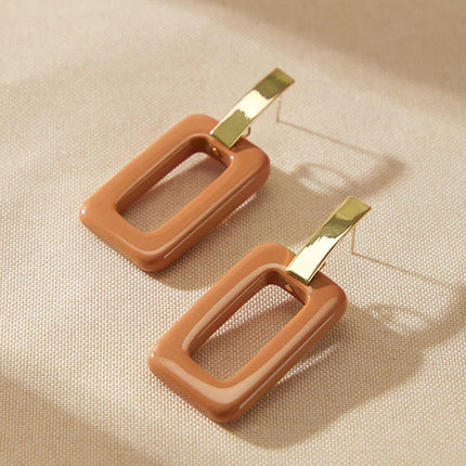 Wholesale Geometric Resin Cutout Simple Square Earrings
