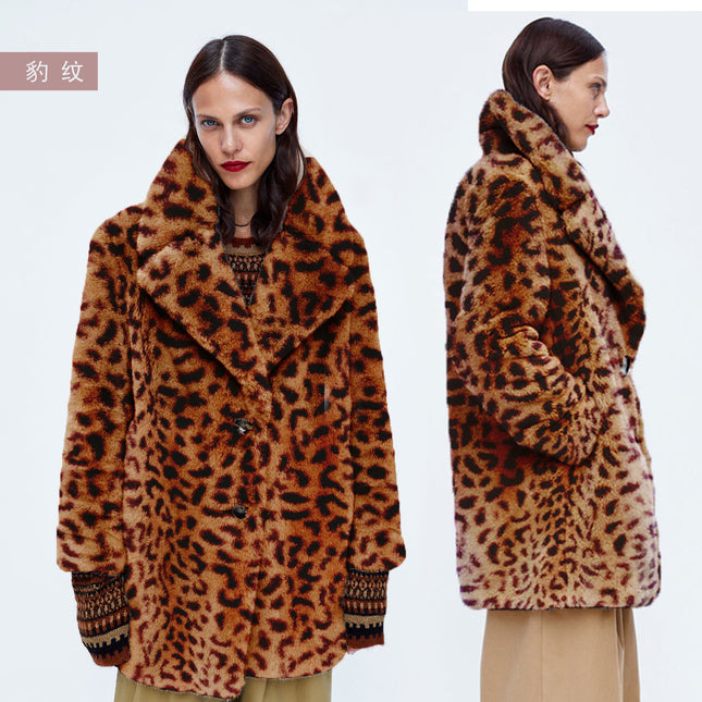 Wholesale Women's Mid-Length Fashion Faux Fur Coat