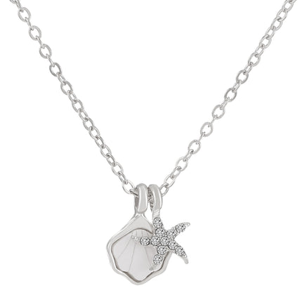 Starfish Shell Fashion Rhinestone Star Clavicle Chain Necklace