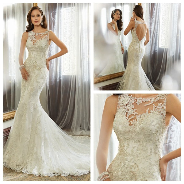 Wholesale Bridal French Plus Size Simple Mermaid Light Wedding Dress