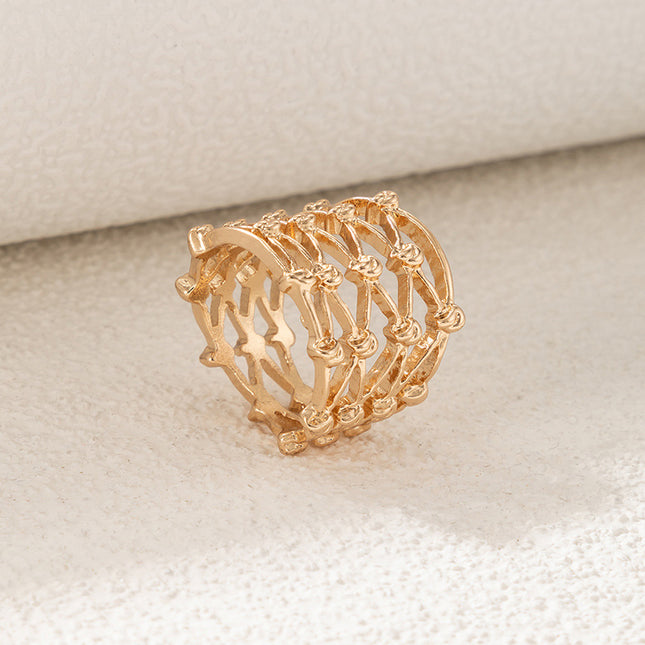 Wholesale Fashion Braided Cutout Alloy Geometric Single Ring
